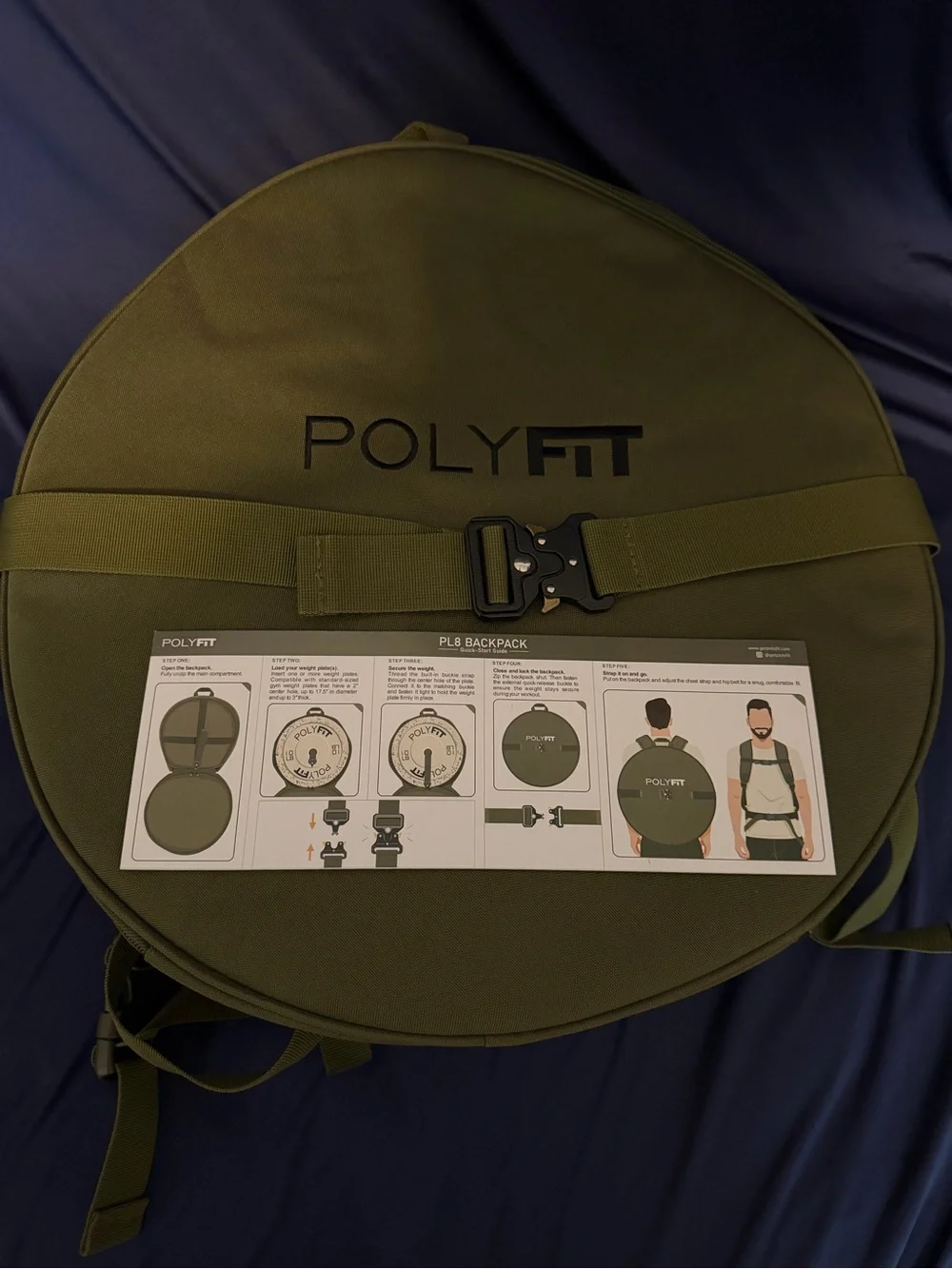 NWT, POLYFIT, PL8 Backpack for Olympic Weight Plates, Olive Green